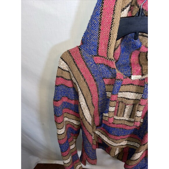 El Paso Saddle Blanket Co. Men’s Comfort Hoodie Size Large Blue Beige Colorblock - Picture 5 of 12